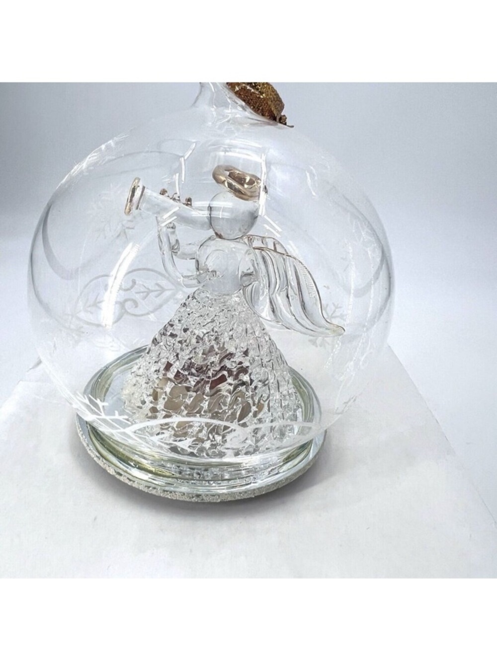 Sorelle Christmas Light Up Color Change Angel Glass Globe Ornament With Battery